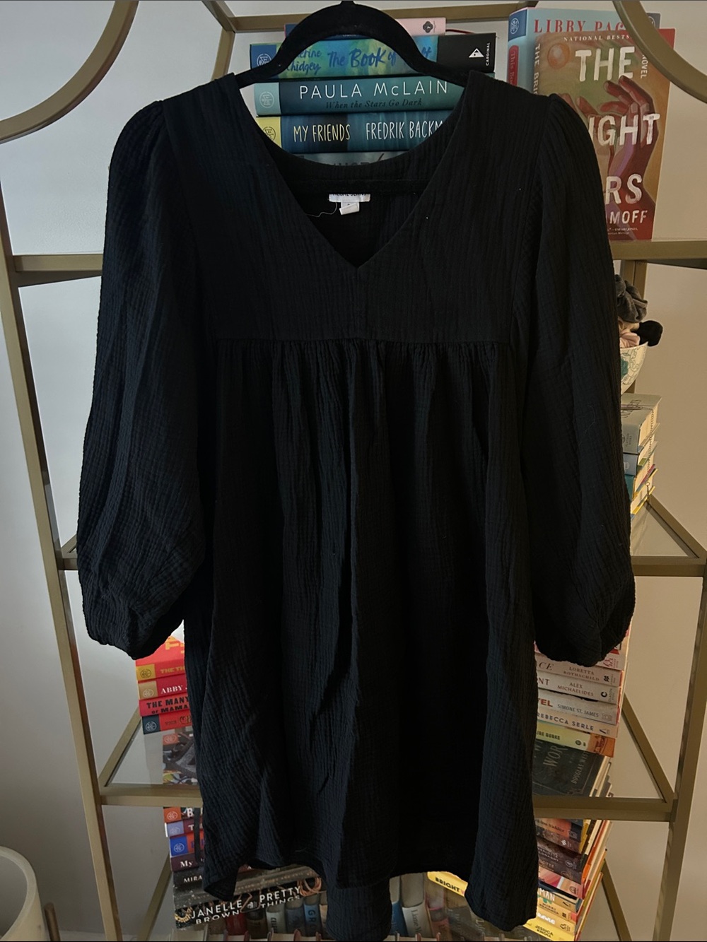 Black Babydoll Loose Dress - Women
